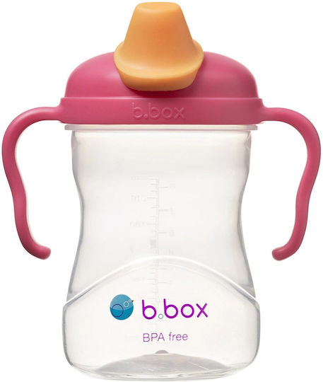 B.Box Lern-Trinkflasche Kunststoff mit Griffen Rosa für 4m+m+ 240ml