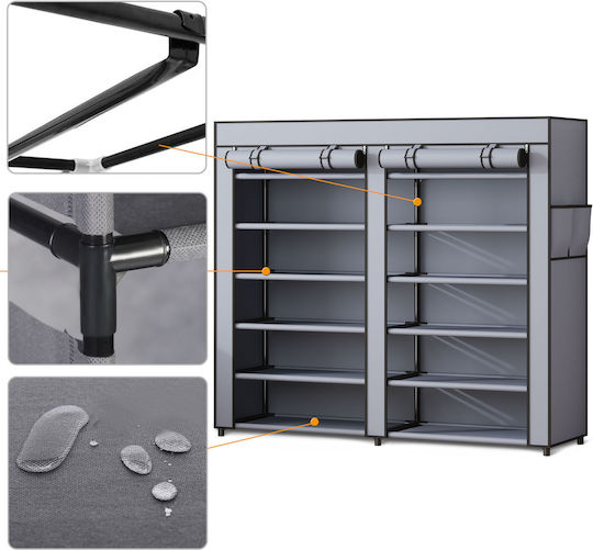Fabric Shoe Organizer Gray 120x30x110cm