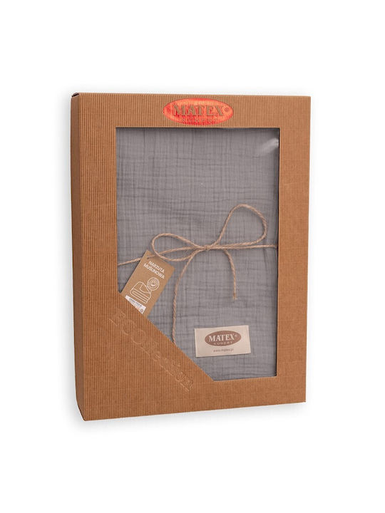 Matex Muslin Tagesdecke Übergröße Baumwolle Dark Gray 240x210cm