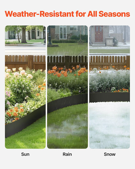 Vevor Metal Garden Hedge in Gray Color 20.3cm x 1.01m 6 Pieces
