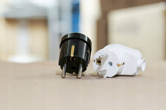Montis Priză electrică Schuko Colțar cu Inel Alb