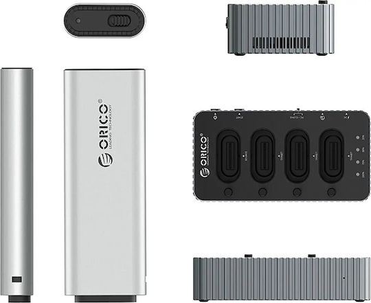 Orico Dockingstation für 4 Festplatten SATA M.2 (2280)" mit USB-C Verbindung (ORICO-IT48N-C-EU-GY-BP-HU)