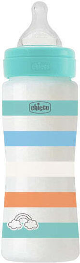 Chicco Well Being Baby Bottle with Silicone Teat for 4+ Months Blue 330ml