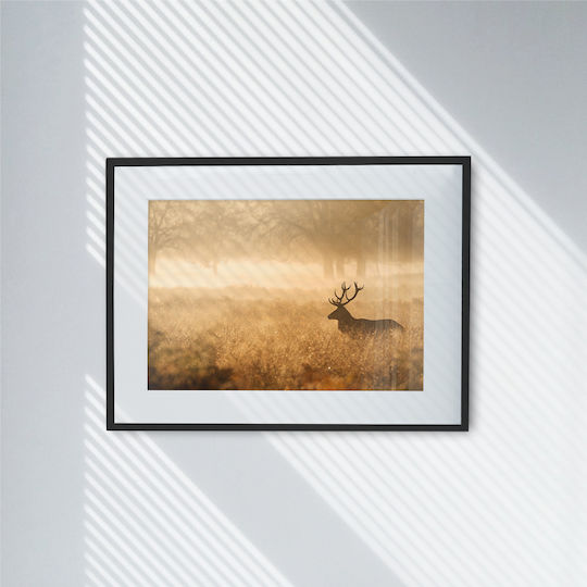 Poster Deer Pst25127 60cm X 90cm Μαύρο Ξύλινο Κάδρο