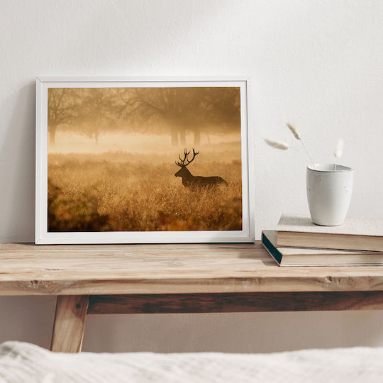 Poster Deer Pst25127 60cm X 90cm Μαύρο Ξύλινο Κάδρο