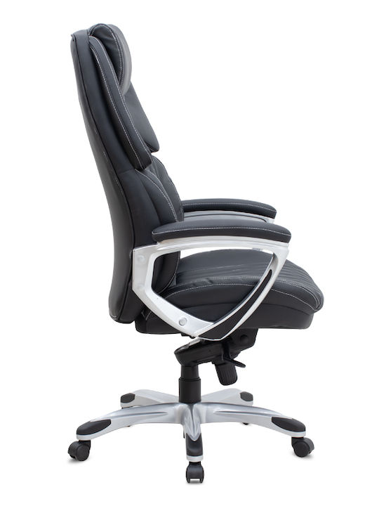 Duke Executive Reclining Office Chair with Fixed Arms Black Velvet-Black Metal Megapap