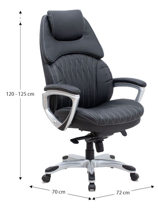 Duke Executive Reclining Office Chair with Fixed Arms Black Velvet-Black Metal Megapap