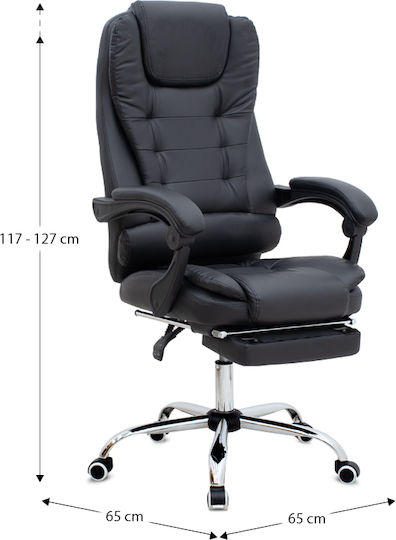 Megapap Daria Executive Reclining Office Chair with Fixed Arms Black Velvet-Black Metal GP040-0017,1