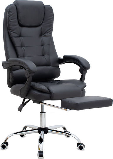 Megapap Daria Executive Reclining Office Chair with Fixed Arms Black Velvet-Black Metal GP040-0017,1