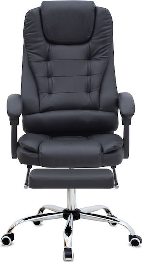 Megapap Daria Executive Reclining Office Chair with Fixed Arms Black Velvet-Black Metal GP040-0017,1