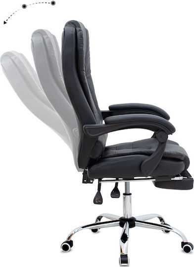 Megapap Daria Executive Reclining Office Chair with Fixed Arms Black Velvet-Black Metal GP040-0017,1