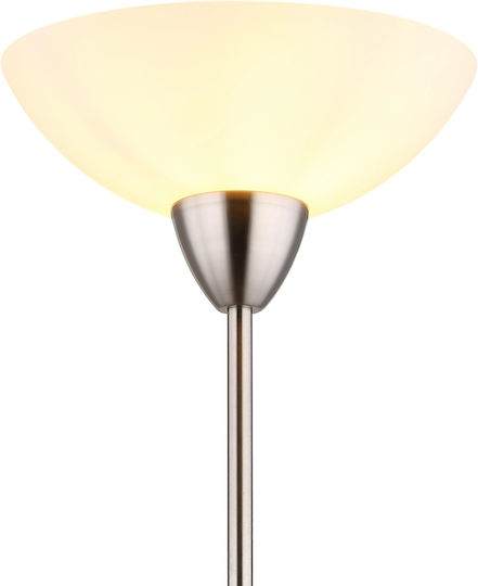 Globo Lighting Floor Lamp H180xW28cm with E27 Lamp Bulb Base Silver