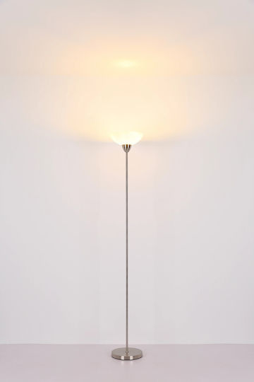 Globo Lighting Floor Lamp H180xW28cm with E27 Lamp Bulb Base Silver