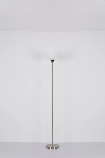 Globo Lighting Floor Lamp H180xW28cm with E27 Lamp Bulb Base Silver