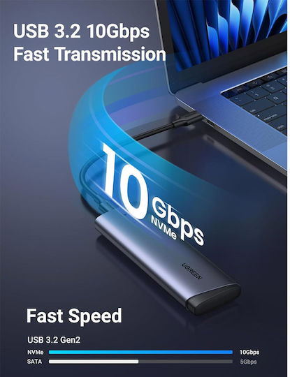 Ugreen Θήκη για Σκληρό Δίσκο M.2 SATA III NVME με σύνδεση Type-C