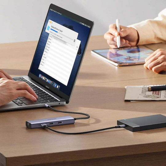 Ugreen CM512 USB-C Docking Station mit HDMI 4K PD Ethernet Gray