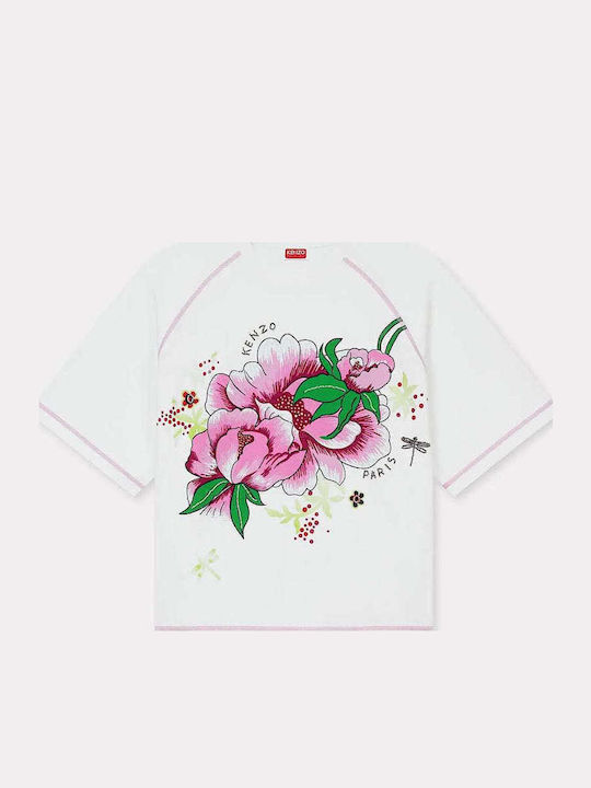 Peonies Γυναικείο T-shirt Άσπρο