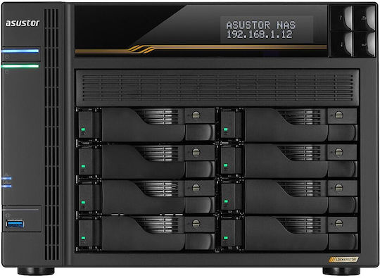 Asustor Lockerstor 8 Gen3 AS6808T NAS Turn cu 12 sloturi pentru M.2