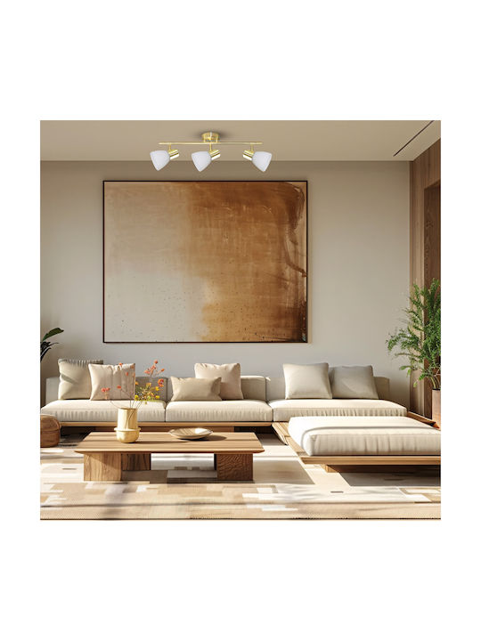 Eko Light Dreifach Spot mit Fassung E14 in Gold Farbe