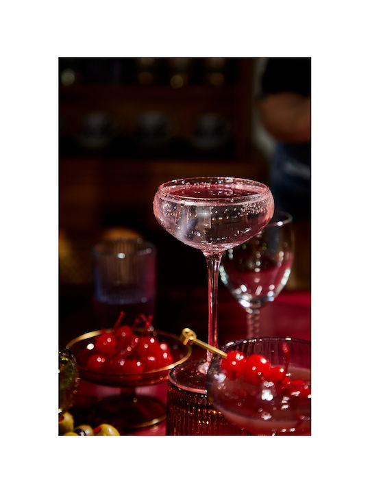 Here's How Set of Glasses White Wine / Cocktail/Drinking / Whiskey made of Glass in Pink Color Stemmed 177ml 2pcs