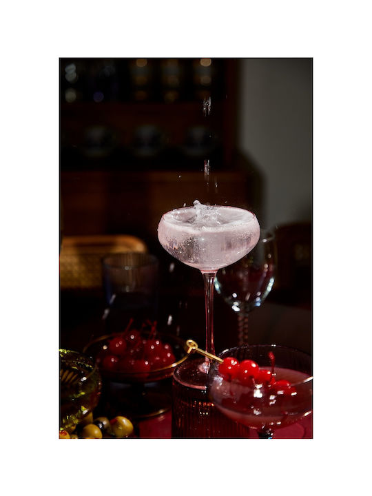 Here's How Set of Glasses White Wine / Cocktail/Drinking / Whiskey made of Glass in Pink Color Stemmed 177ml 2pcs