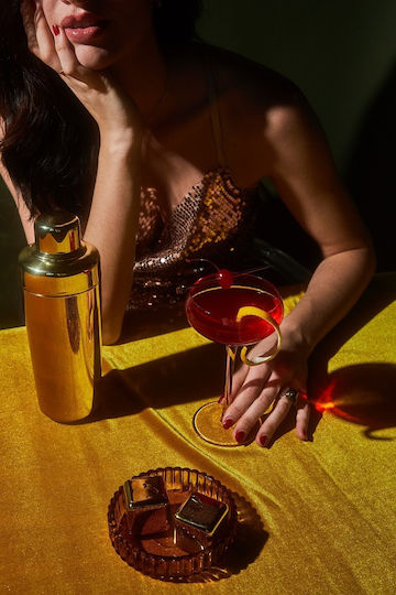 Here's How Set Pahare Șampanie / Cocktail Cu Picior Din Sticlă Roz 177ml 2 Bucăți