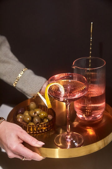 Here's How Set Pahare Șampanie / Cocktail Cu Picior Din Sticlă Roz 177ml 2 Bucăți