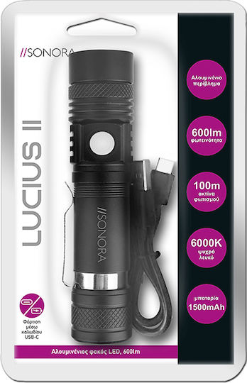 Sonora Rechargeable Headlamp LED with Maximum Brightness 600lm Black