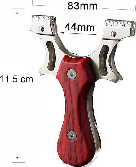 Set Praștie Corzi Sling Queen Metalic 11.5 Cm Pungă Mâner din Lemn Maro 300 Bile 7 Mm