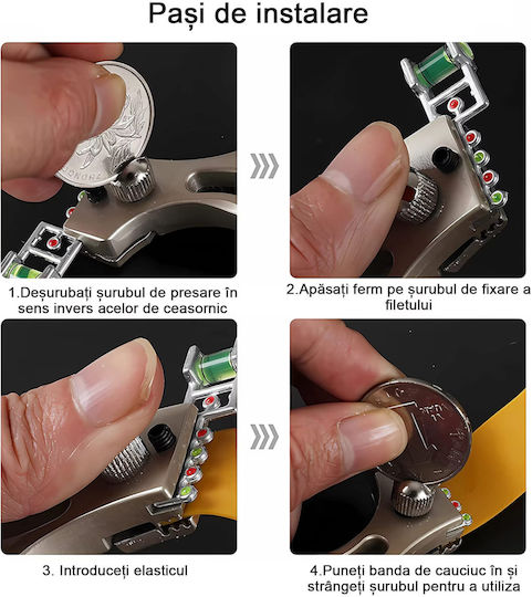 Set Praștie Corzi Sling Queen Metalic 11.5 Cm Pungă Mâner din Lemn Maro 300 Bile 7 Mm