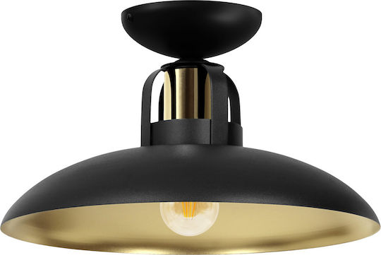 Eko Light Plafonieră de Tavan Neagră cu Soclu E27 din Ciment