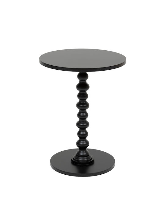Round Side Table A-s Alix from Solid Wood Black W38xL38xH50cm