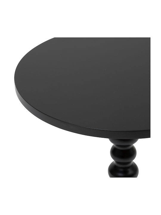 Round Side Table A-s Alix from Solid Wood Black W38xL38xH50cm