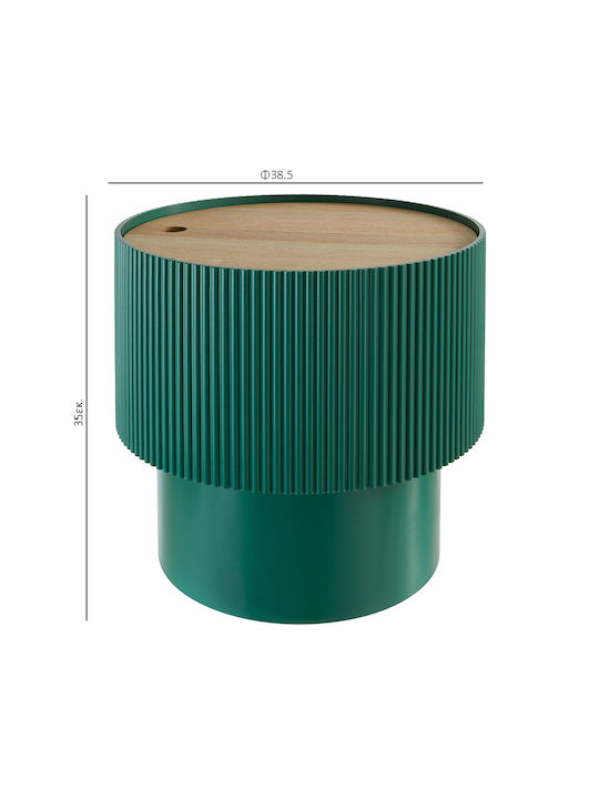 Masă Laterală Rotundă Mese de Cafea A-s Enola Din Lemn Verde L38,5xL38,5xÎ35cm