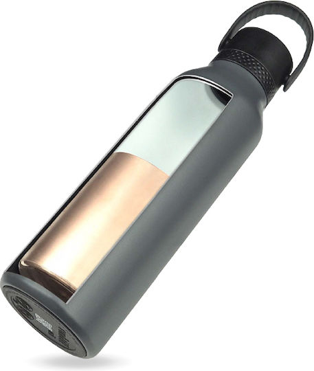 Runbott Μπουκάλι Θερμός Ανοξείδωτο BPA Free 600ml Γκρι Ανοιχτό