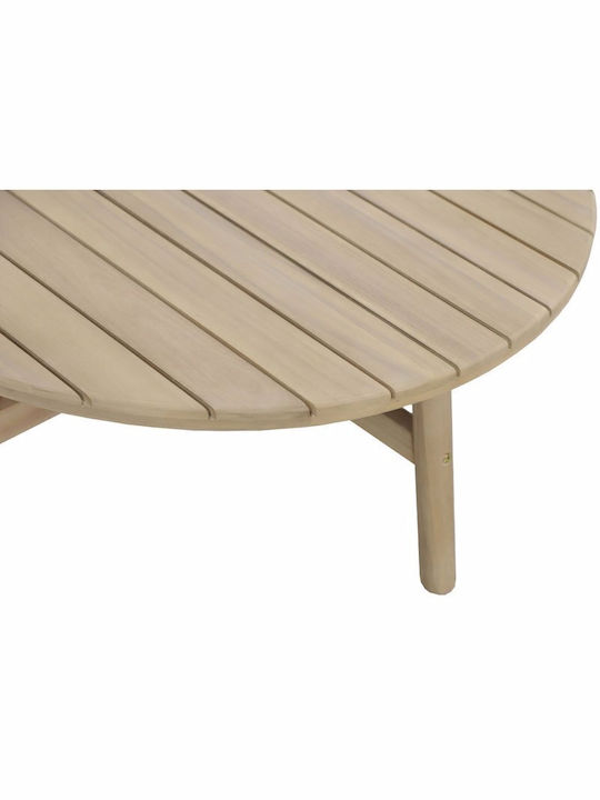 Sitting Room Table for Small Outdoor Spaces Made of Acacia Lanai Natural 80x80x38cm
