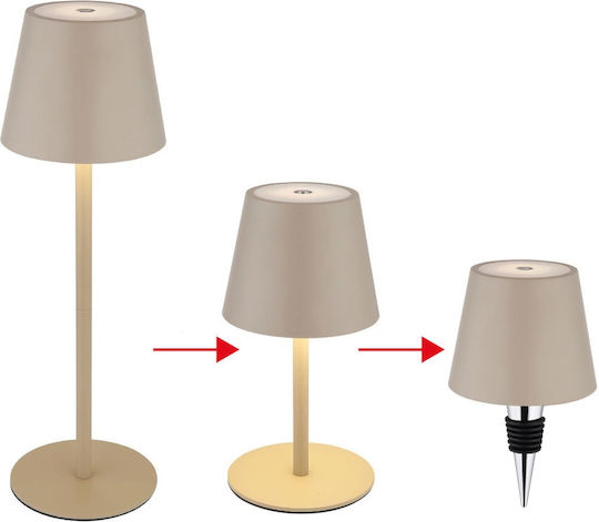 Globo Lighting Metal Table Lamp with Beige Shade and Base
