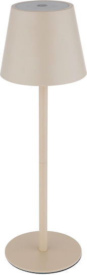 Globo Lighting Metal Table Lamp with Beige Shade and Base