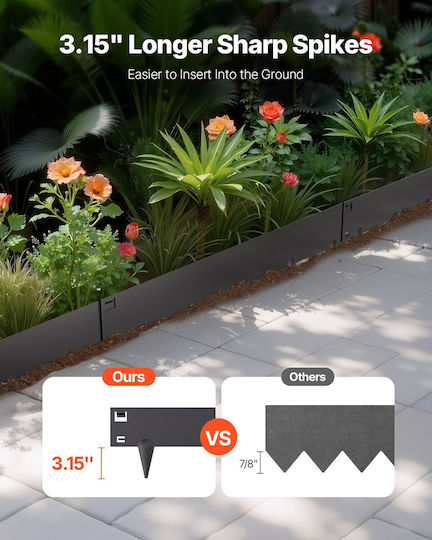 Vevor Metallic Garden Hedge in Gray Colour 15.6x99cm 5 Pieces