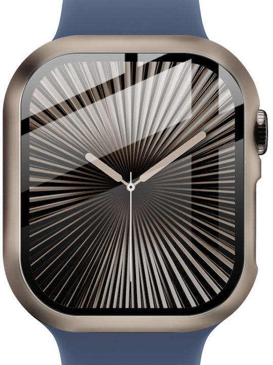 Carcasă cu film încorporat Imak pentru Apple Watch Series 10 46mm, Titan Auriu