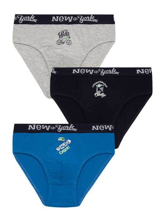 Minerva New York Σετ Παιδικά Βρακάκια Multicolour 3τμχ