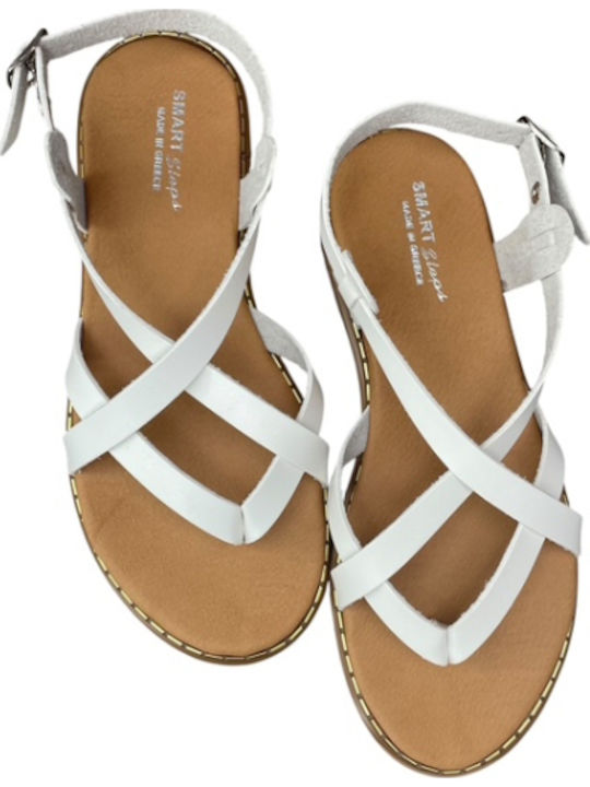 Flache Sandalen für Damen in Weiß Farbe