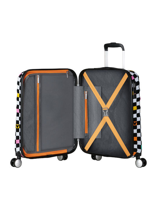 American Tourister WaveBreaker Valiză De Călătorie Pentru Copii Cabina Tough Mickey Check Cu 4 Roți Înălțime 55 Cm
