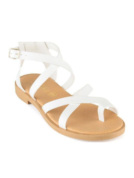 Sandale Casual Damă Din Piele Albe Sib-1099-(wht)