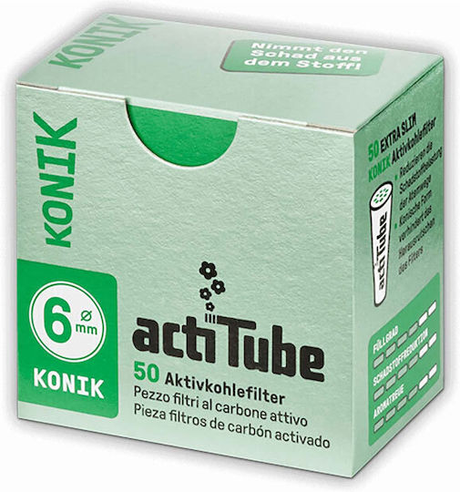 Actitube Konik 6mm 50 Κωνικά Φίλτρα Στριφτού Ενεργού Άνθρακα