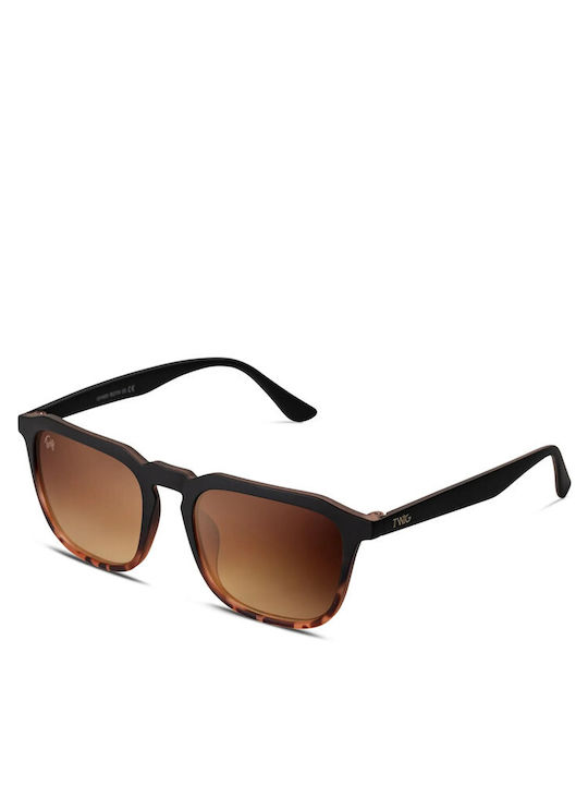 Twig Unisex Sunglasses with Brown Plastic Frame and Brown Lens RTH03