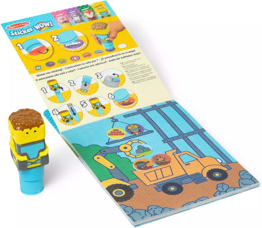 Melissa & Doug Children's Craft Sticker WOW! Activity Book with Sticker Stamp, Bulldozer for Children 3 Years Squash