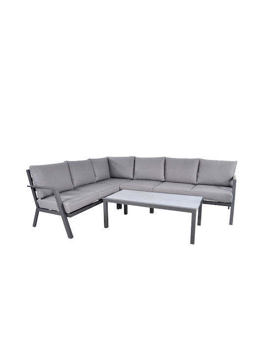 Garten- und Outdoor-Möbelsets Marah 2 Stück Grau mit Kissen