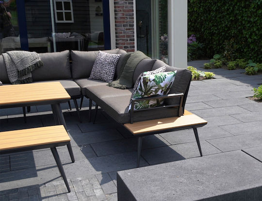 Arezzo 3-Piece Outdoor Living Room Set Gray with Pillows