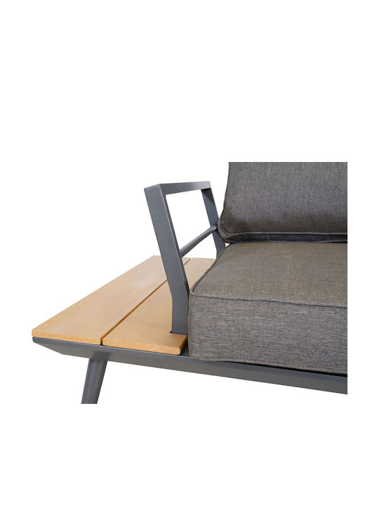 Set Cameră De Zi Pentru Exterior Arezzo 3 Piese Gri Cu Perne